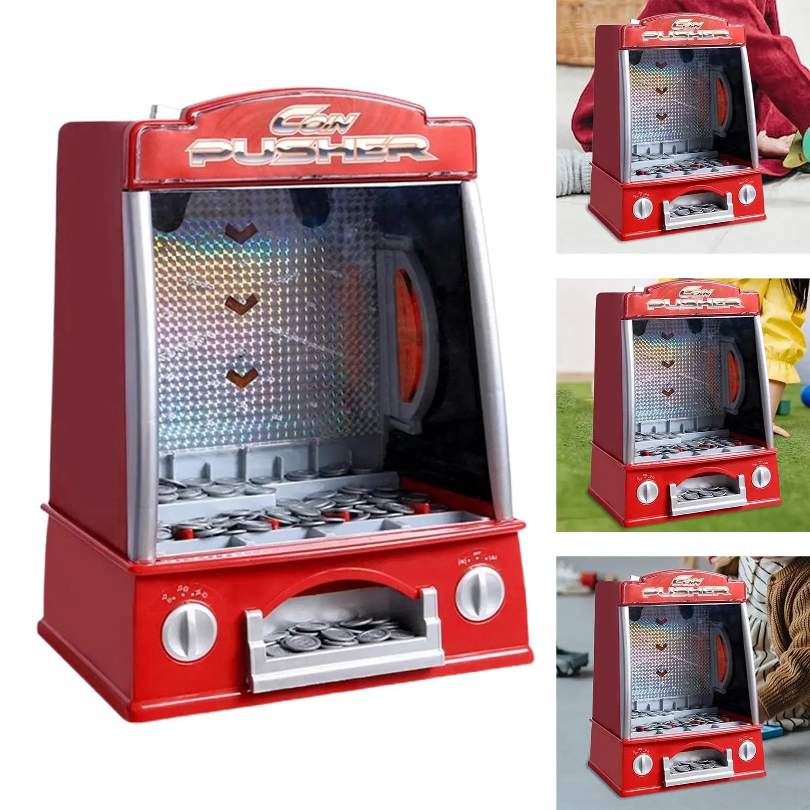 Kids Electric Arcade Game Hand Eye Coordination Activities with Light and Sound with 150 Game Tokens Tabletop Game for Children