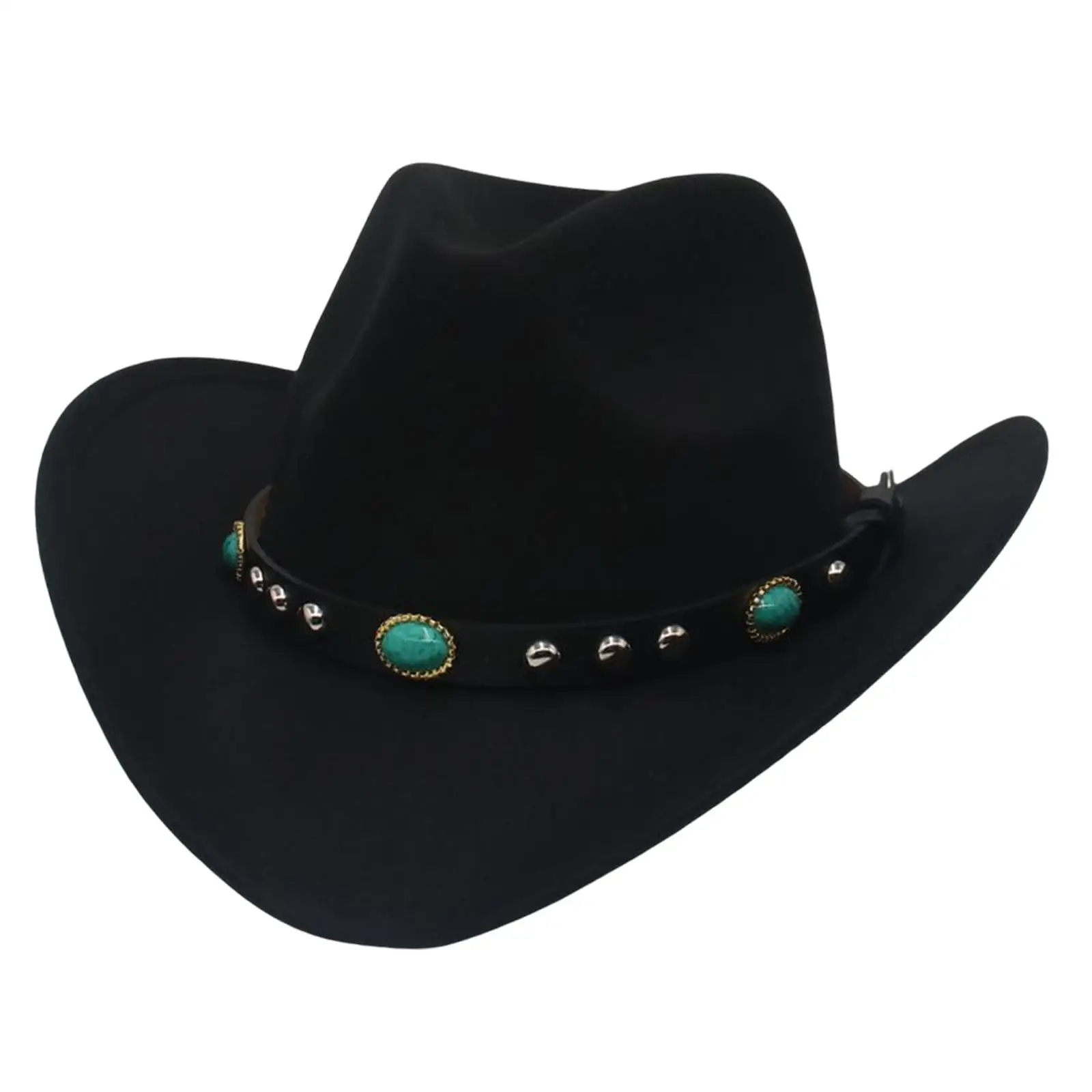 Men`s Ladies Western Cowboy Hat Wide Brim Sun Protection Hat Jazz Hat Suede Panama Cowgirl Hat for Women Dress up Travel