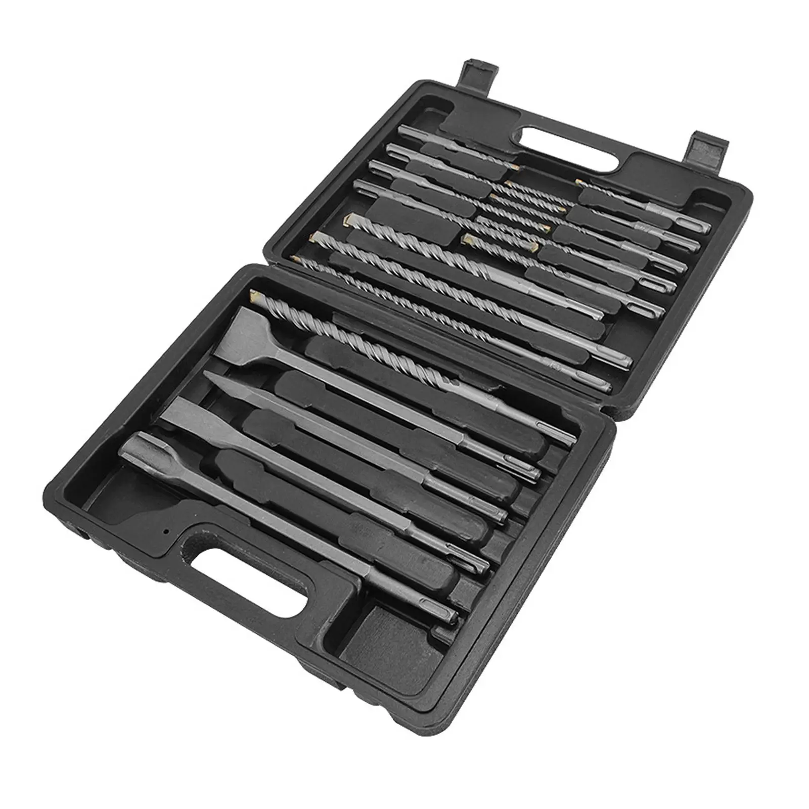 17 Pieces Round Shank Masonry Drill Bit Set Woodworking Tool Cutter Tools Hammer Drill Bit for Tile Porcelain Marble Cement Wall