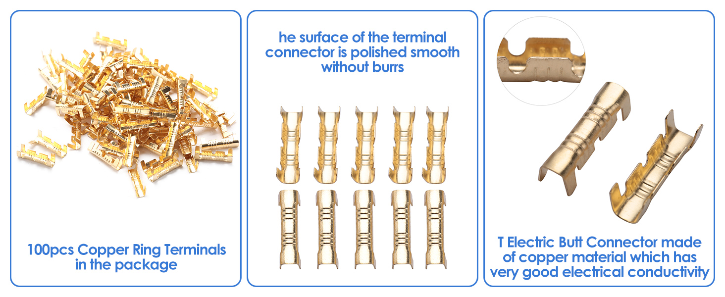 Description Picture 6 of item50-1000pcs 453 U-shaped Terminal Tab Cold Inserts Connectors Cold Terminal Small Teeth Fascia Terminal, 0.3-1.5mm2