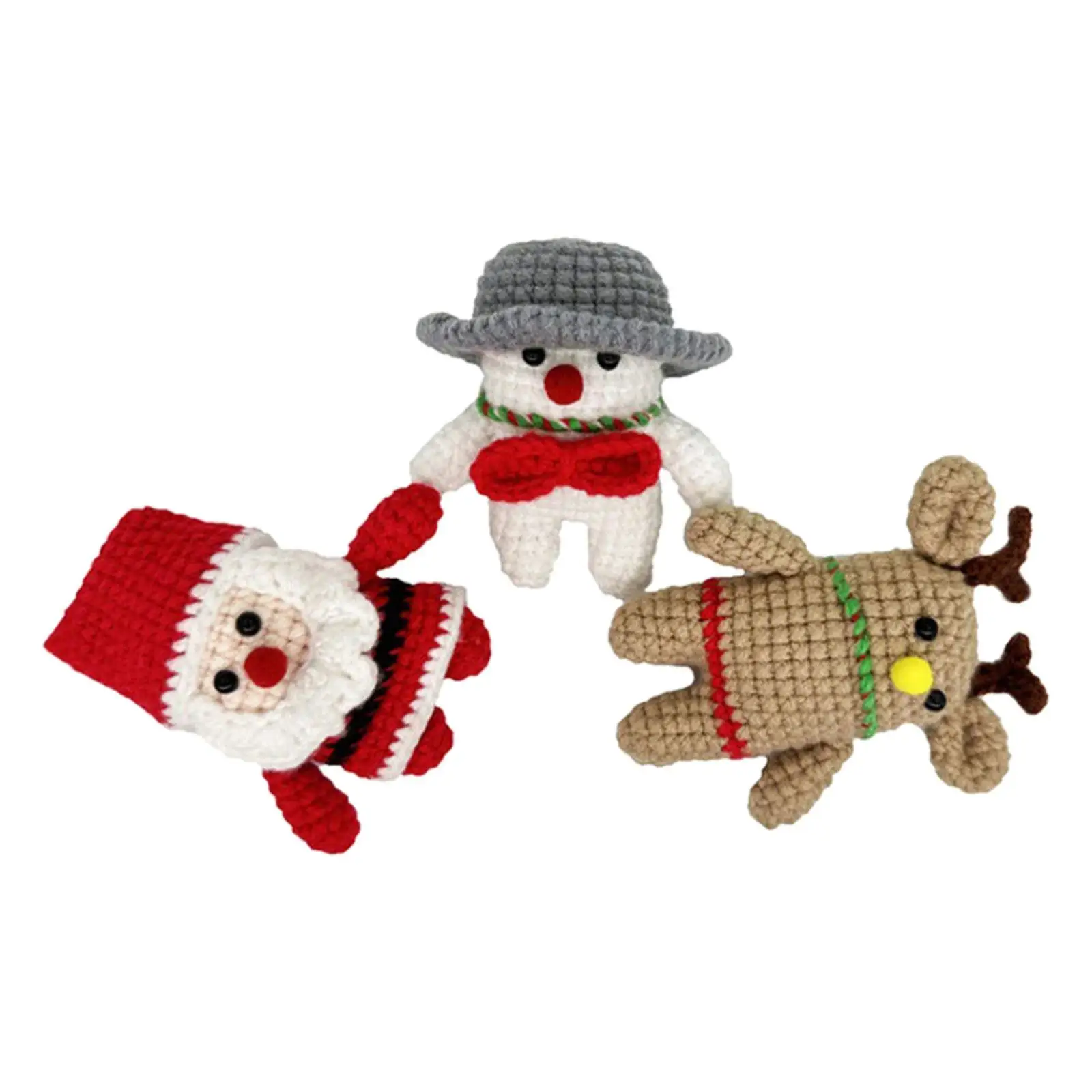 Crochet Beginner Set Christmas Deer Toy Practical Household Party Toy Crochet Material Set for Starter Adults Children Teens