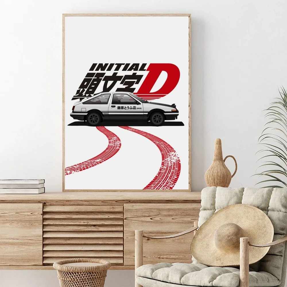 Initial D Racing Anime Poster Unframed Vintage Kraft Poster