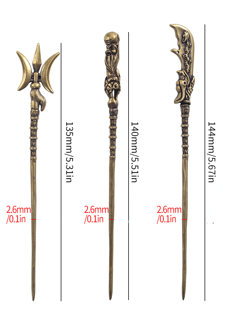 Brass Cigar Drill Dredge Needle Cigar Pass Needle Engraved Cigar Needle Drill Cigar Knife Cigar Holder Cigar Smoking Accessories