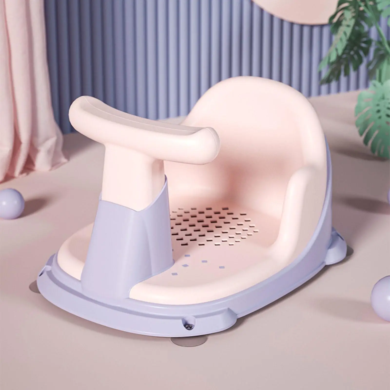Cute Bath Seat Support Chair with Suction Cup for Newborn Bathroom Shower Toddler Kids