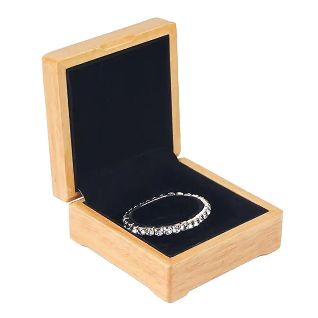 Unpainted Wooden Bangle Bracelet Storage Box Wood Jewelry Case Wedding Gift