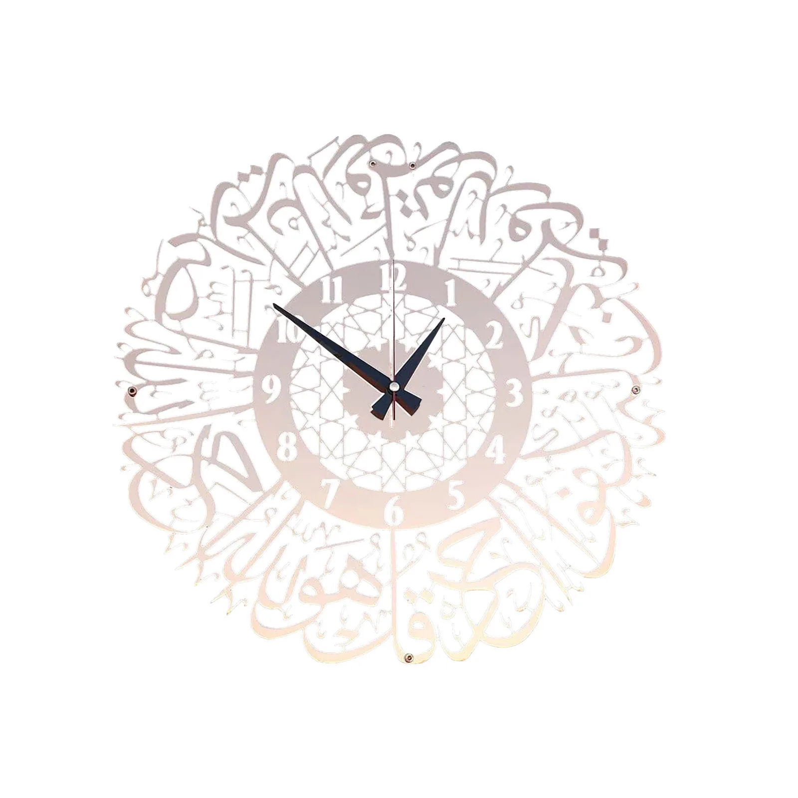 30cm Vintage Wall Clocks Home Acrylic Mirror Decoration Arabic Calligraphy Art Indoor Wall Clock Pendant Wall Clock For Home