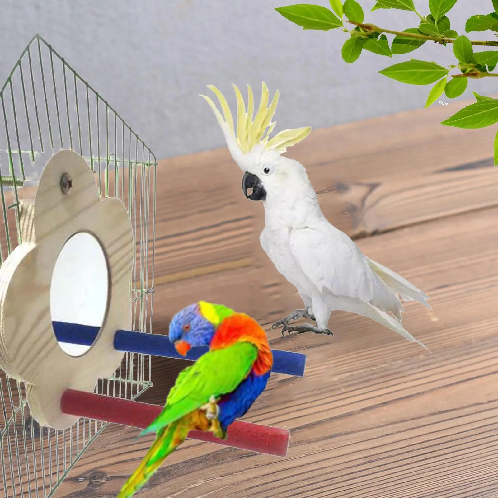 Parrot Wooden Platform Bird Cage Perch Sand for Canaries Cockatiel Lovebirds