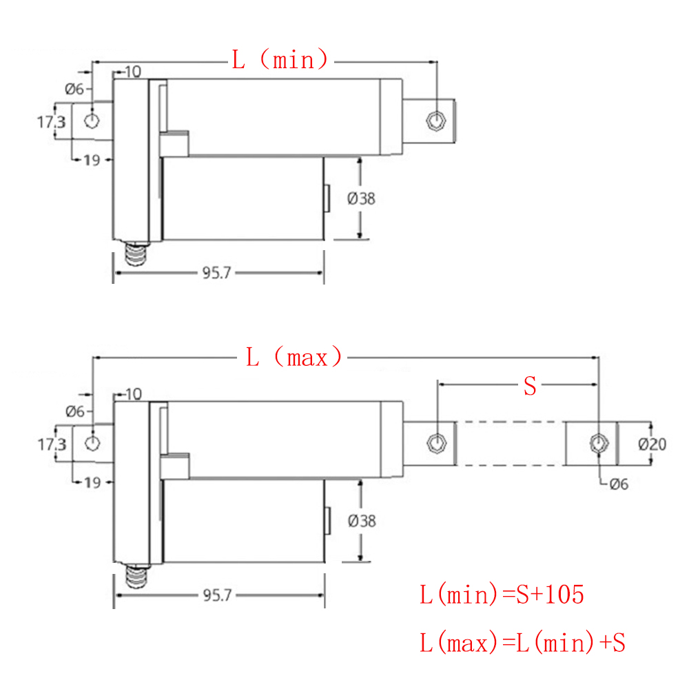 24V, Metal Gear, Motor Linear, Curso para