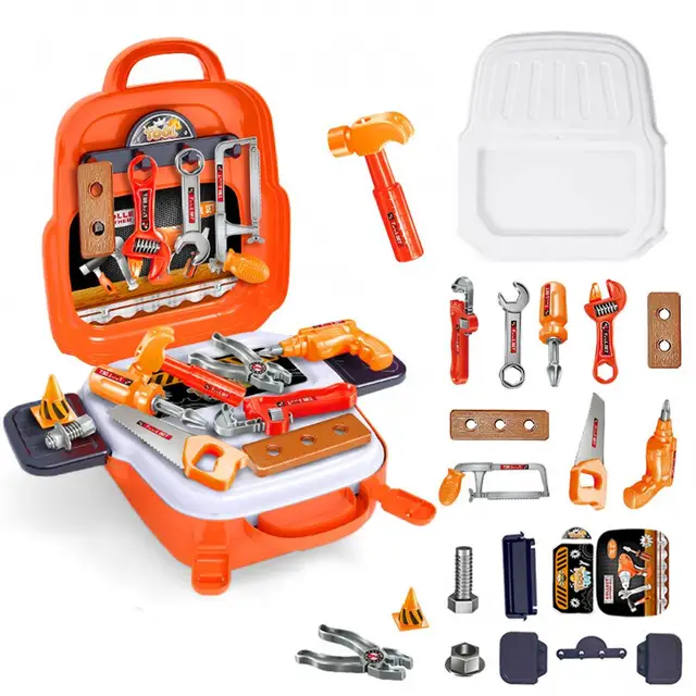 HSB-toys BLACK & DECKER Junior Workbench power`n play 60+ tools&accessories  real working drill press your own place to build - AliExpress
