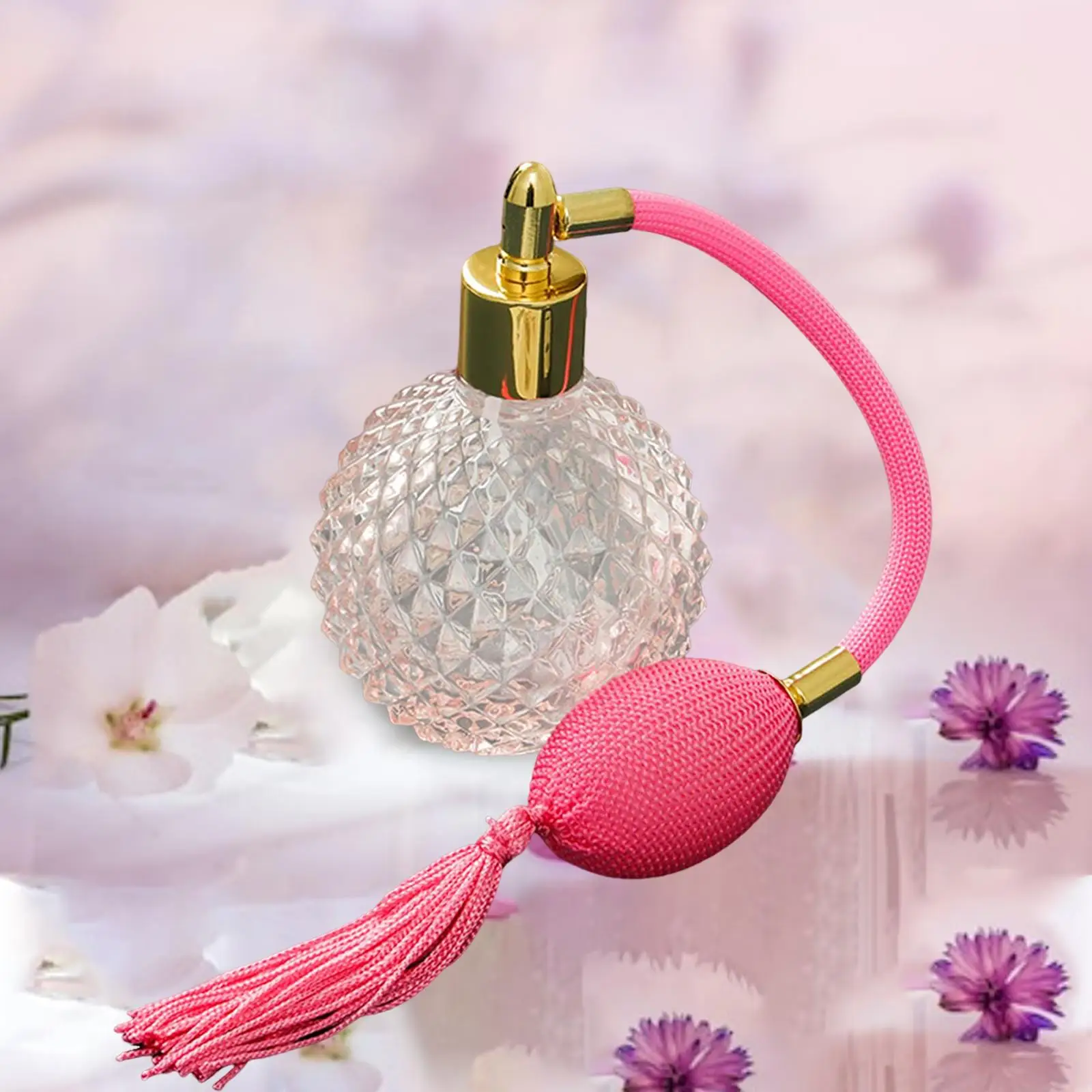Vintage Perfume Bottle Spray Perfume Bottle Lightweight Durable with Long Tassel 100ml Portable Glass Makeup Tool Container