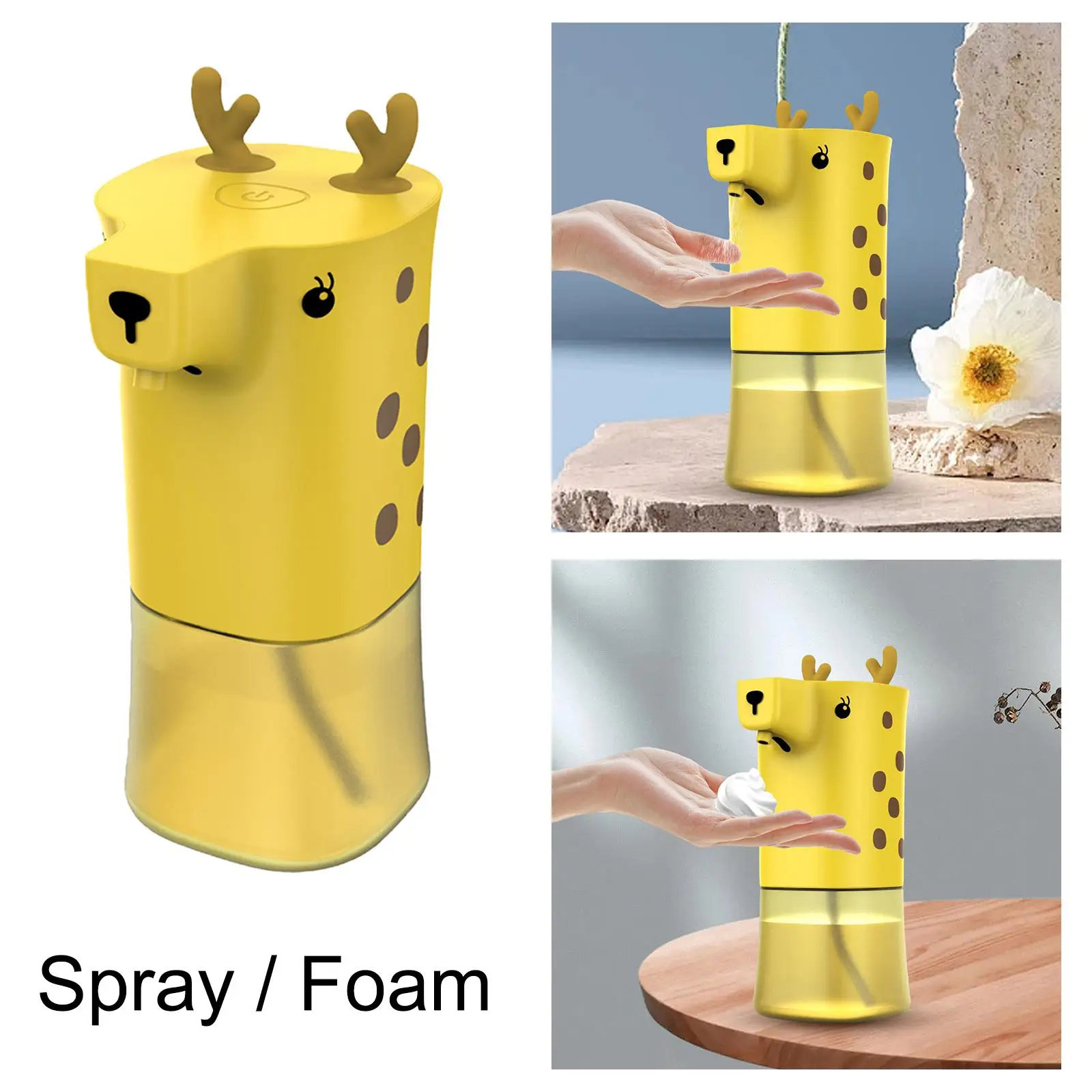 320ml Automatic Soap Dispenser Motion Sensor Non Contact Waterproof Cute Deer Hand Free for Bathroom Preschool Children Kitchen