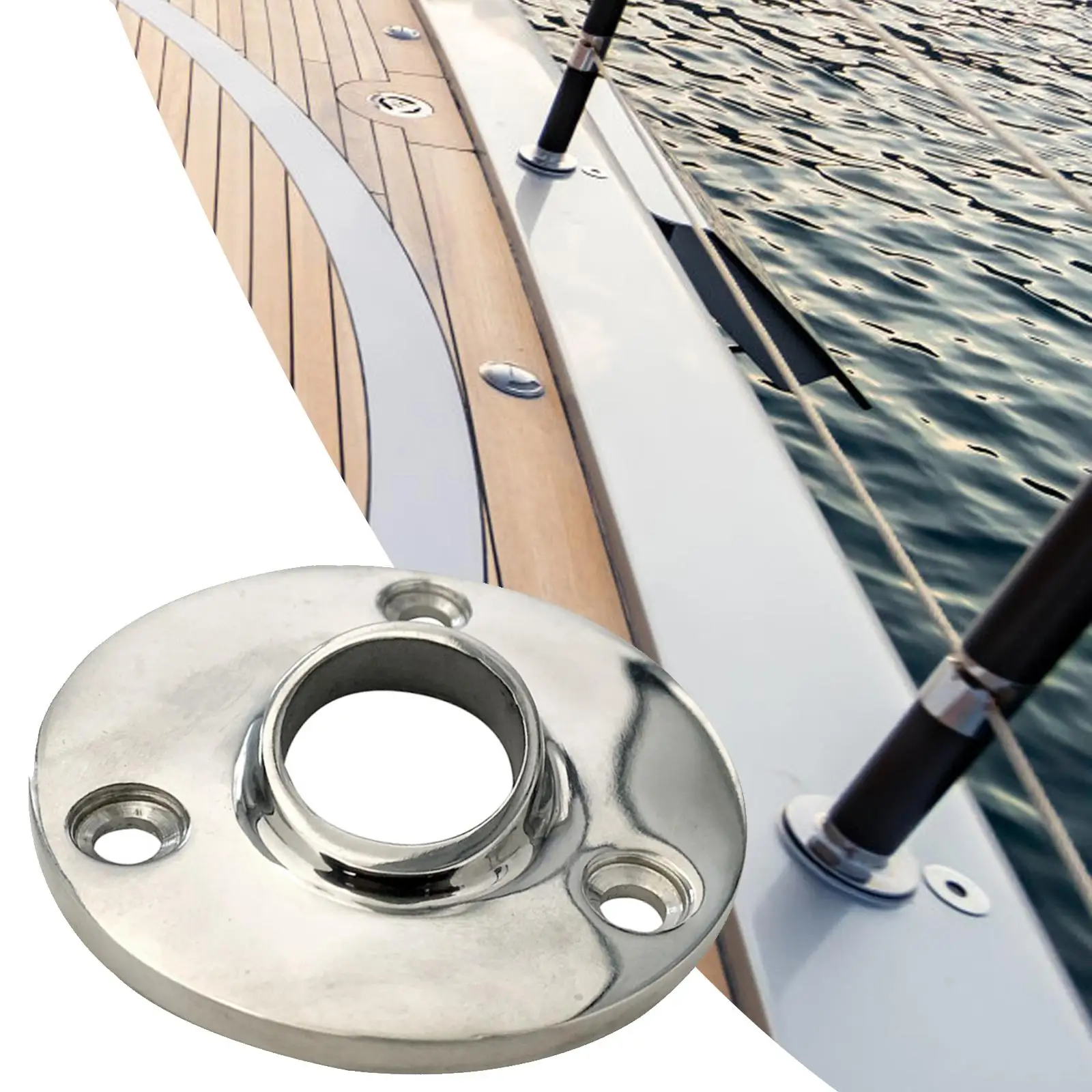 deck base Polishing Post Anchor Mounting Bracket 25.9mm Boat Hand Rail fitting