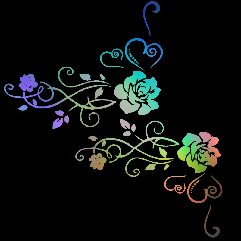 Auto StickersBeautiful Blumen Rose Individuelle Aufkleber auf Motorrad Stilvolle, Fahrzeug Liefert PVC Produkte Abdeckung Kratzer Aufkleber – Detail 4