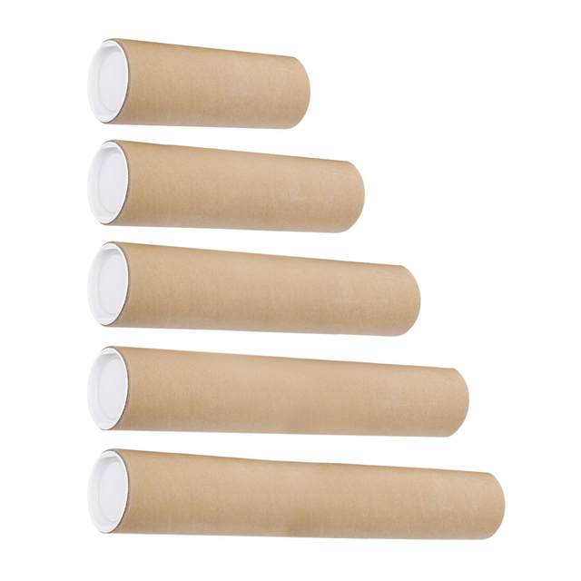 Long Mailing Tubes with Caps Kraft Poster Carrying Box Drawing Storage Tubes  Cardboard Postal Tubes for Poster Paintings Artwork Shipping, 100cm 