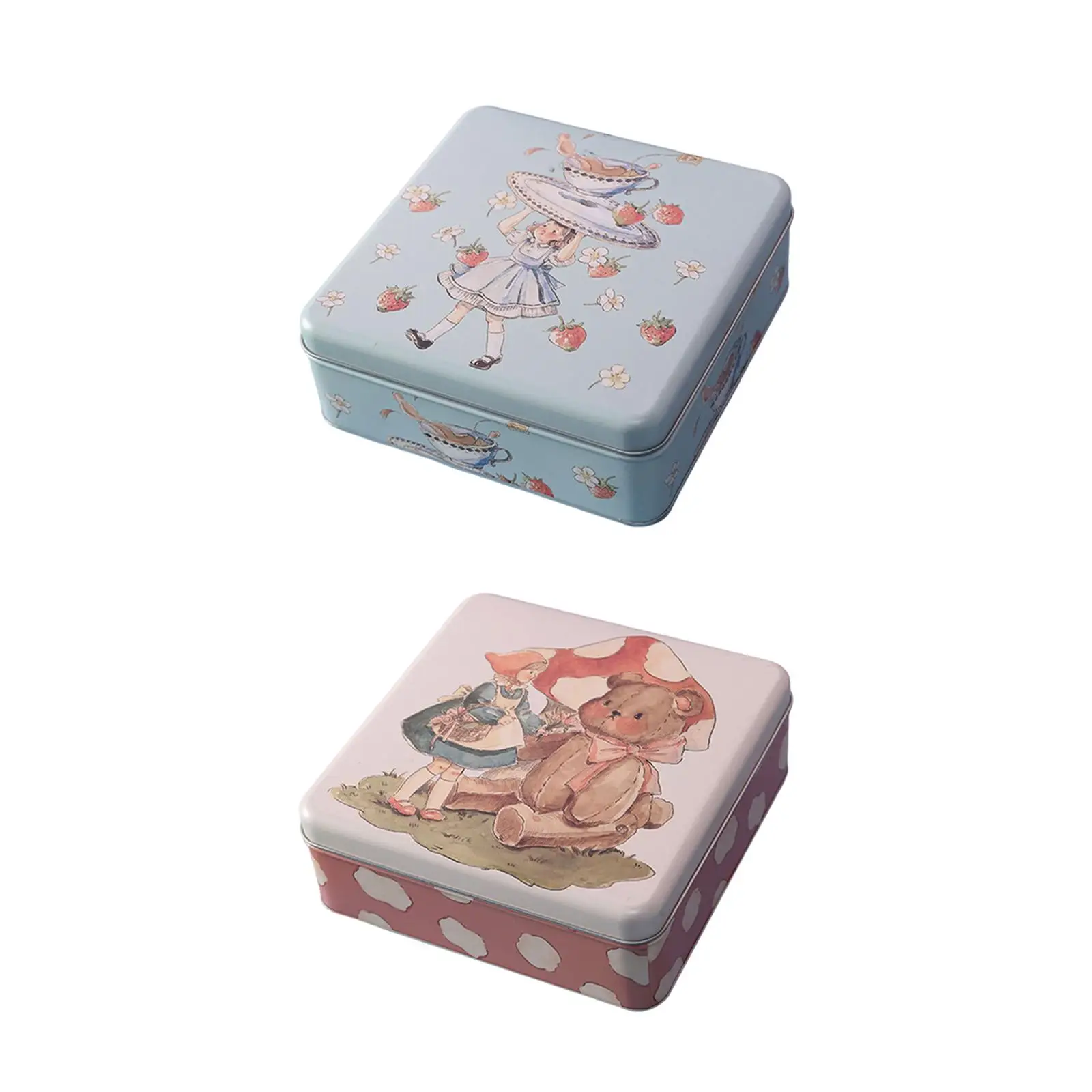 Iron Biscuit Storage Tin Candy Box Food Storage Containers Cookie Tin Box for Party