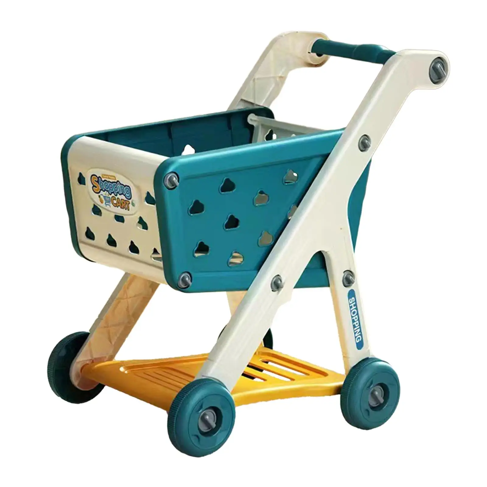 Kids Shopping Cart Toy Trolley Play Set Simulation Mart Shopping Cart Supermarket Handcart Toy