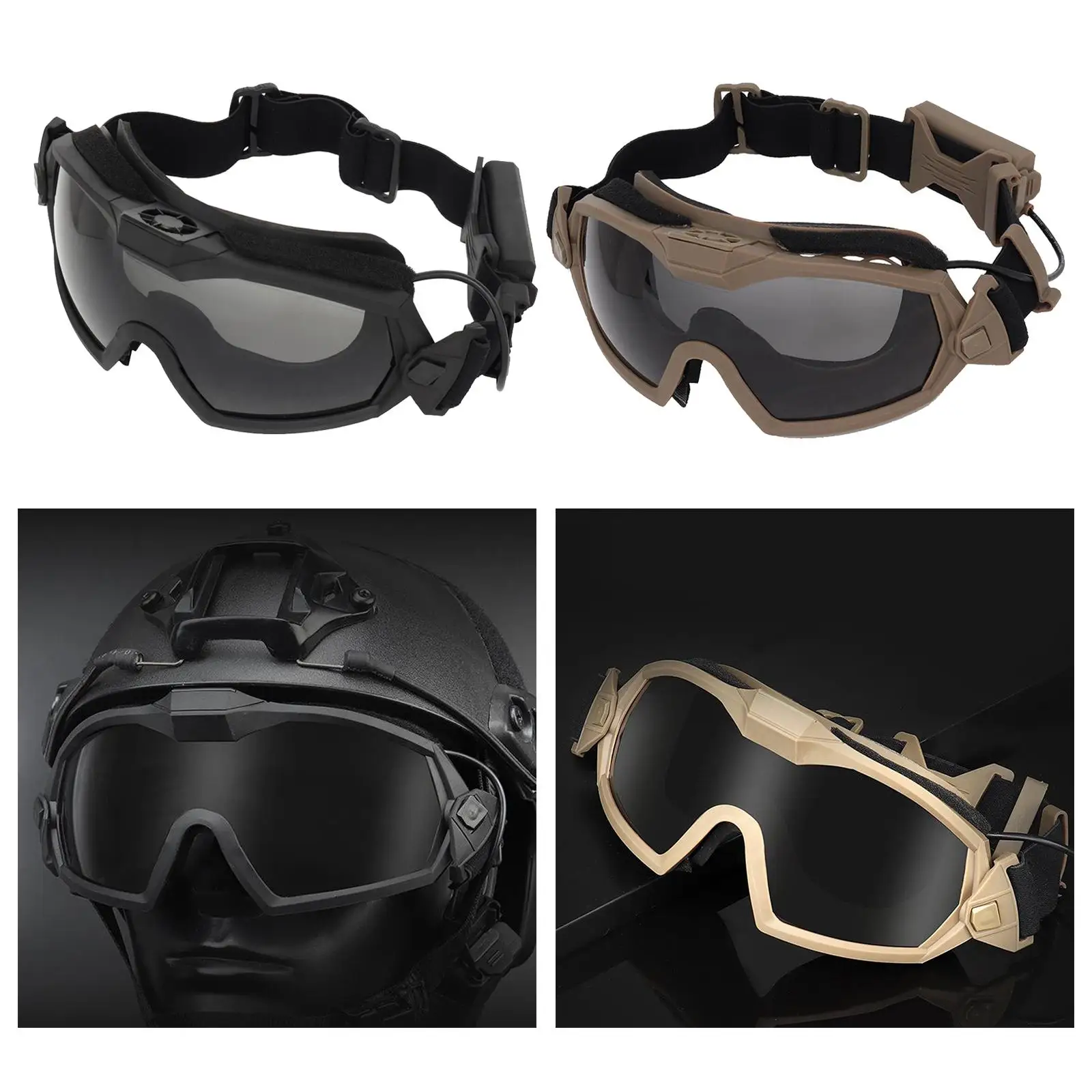 Safety Goggles Motorcycle Goggles Sunglasses with  for Shooting Hiking Skiing Riding Eye  with Cooling Fan