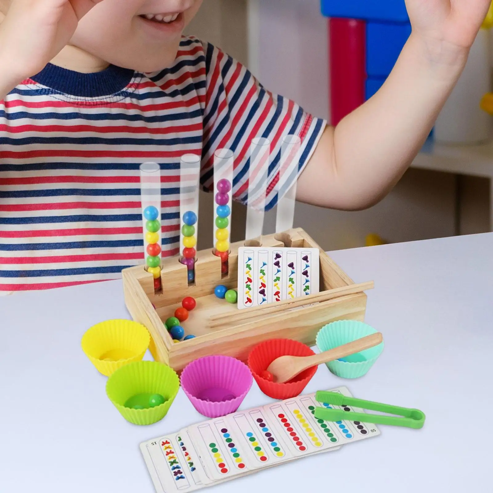 Montessori Toy Fine Motor Beads Game for Children Girls and Boys