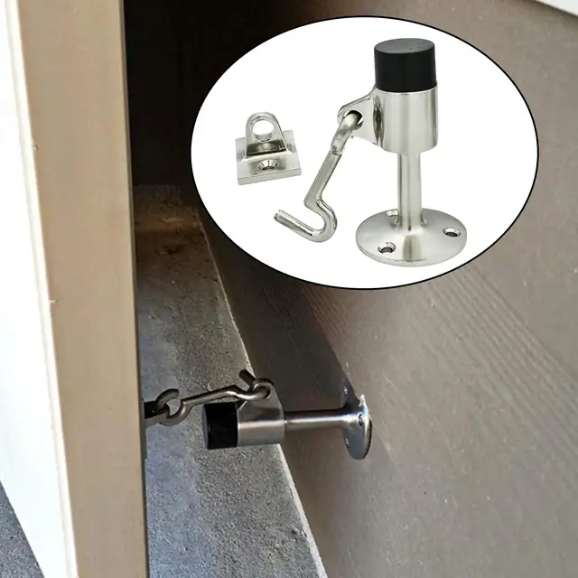 Doorstop Door Stop Catch Holder with Hook Sound Dampening Bumper