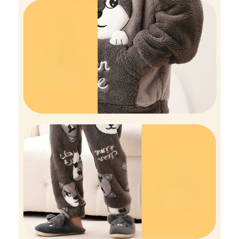 Title 4, Autumn Winter Homewear Coral Fleece Men Pajamas...