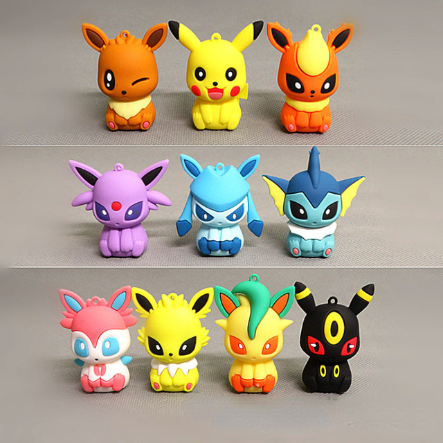 Pokemon Figures Eeveelutions  Figure Pokemon Pikachu Eevee - Pokemon 4-6cm  Anime - Aliexpress