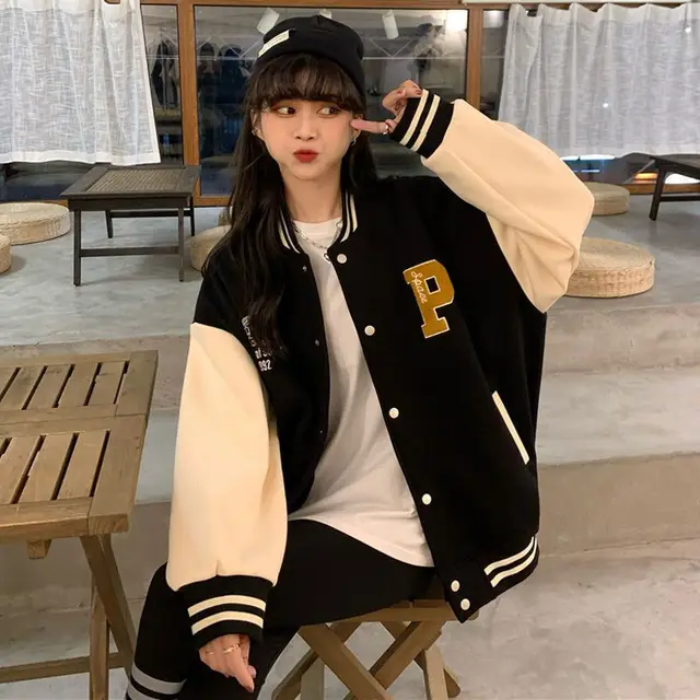 Deeptown Baseball Jacket Women Harajuku Fashion Oversized College Uniform Varsity  Jackets Female Korean Streetwear Bomber Coats - AliExpress