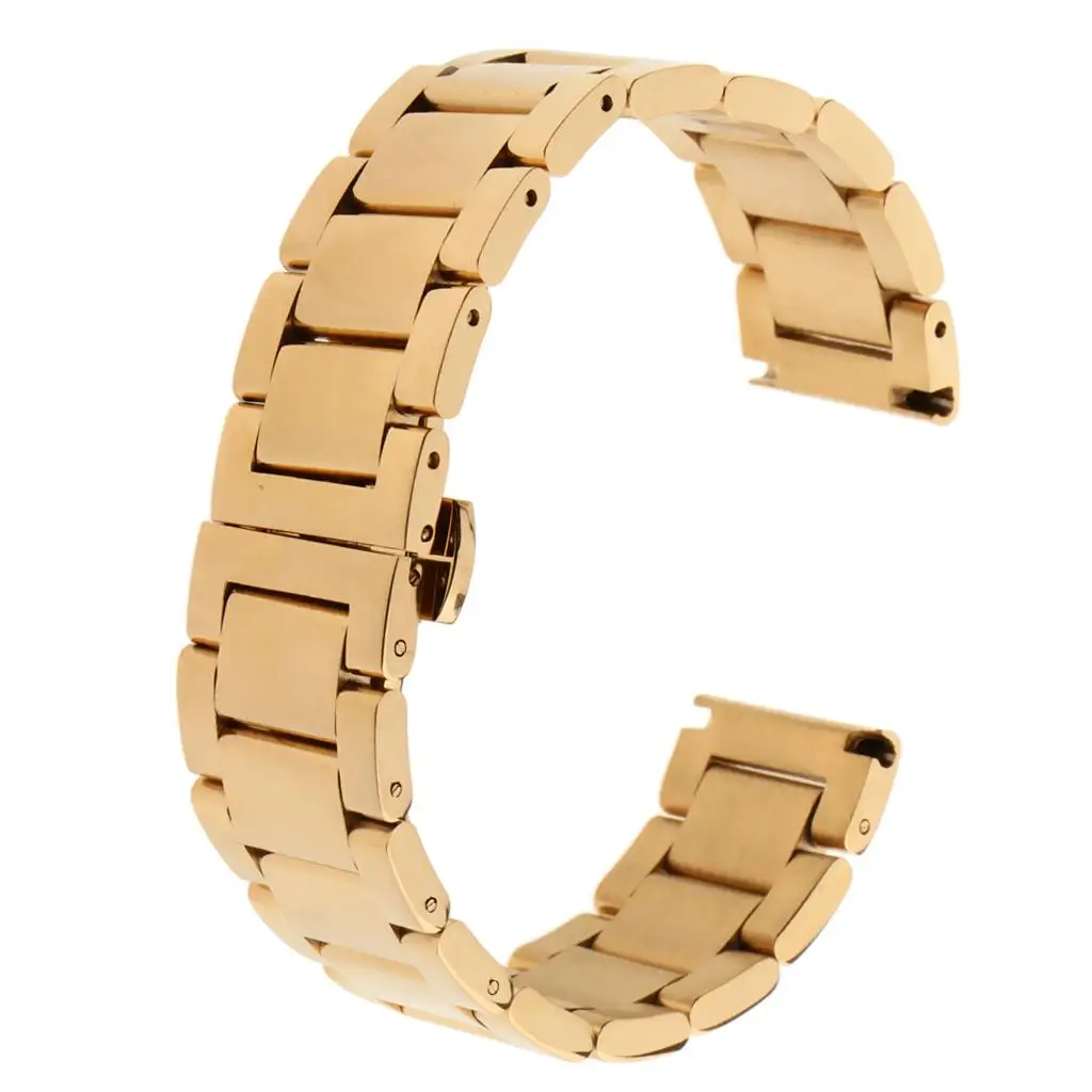 Premium Stainless Steel High Polished Watch Strap Link Band Business Bracelet