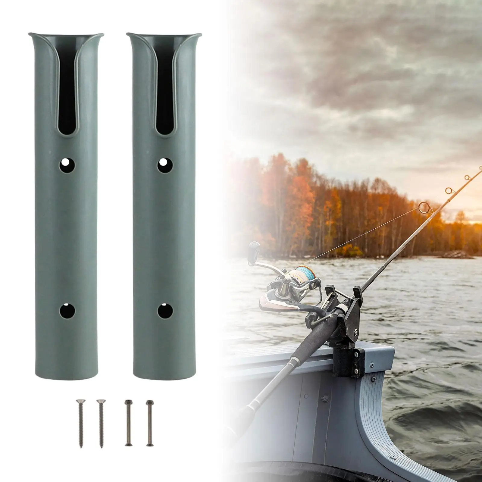 2x Fishing Rod Holder Fishing Pole Holder Multifunction Space Saving Fishing Rod Rack for Cabin Kayak Garage Storage Accessories
