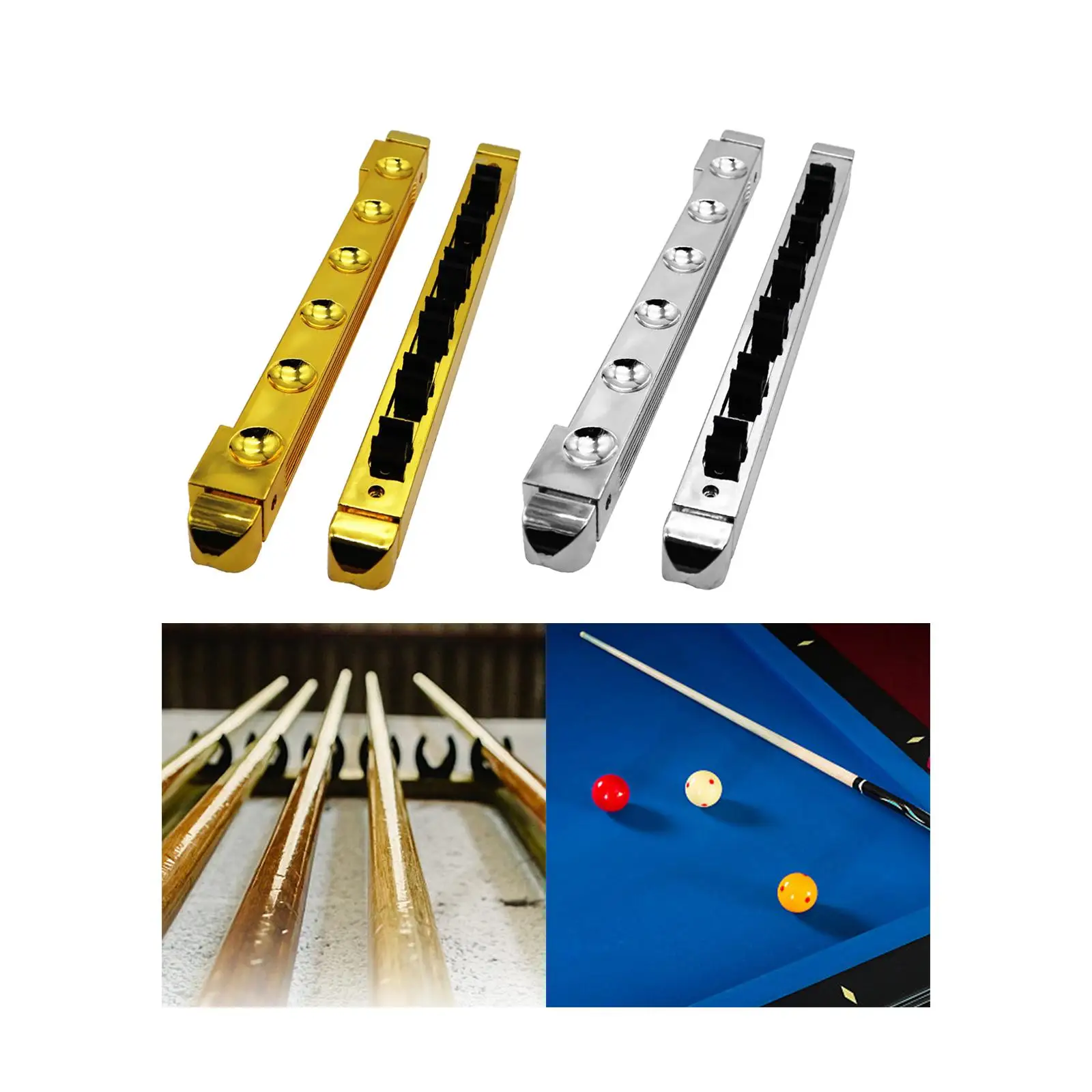 Pool Cue Rack Professional Cue Clips Stand 6 Pool Billiard Stick Holder