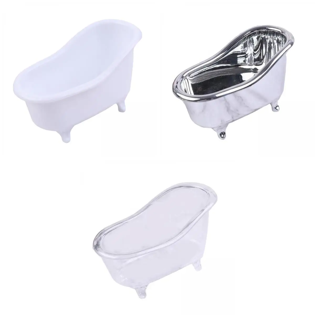 3Pcs Bathtub Soap Dish Holder Decorative Cosmetic Container for Home Decor Counter Bathroom Accessories