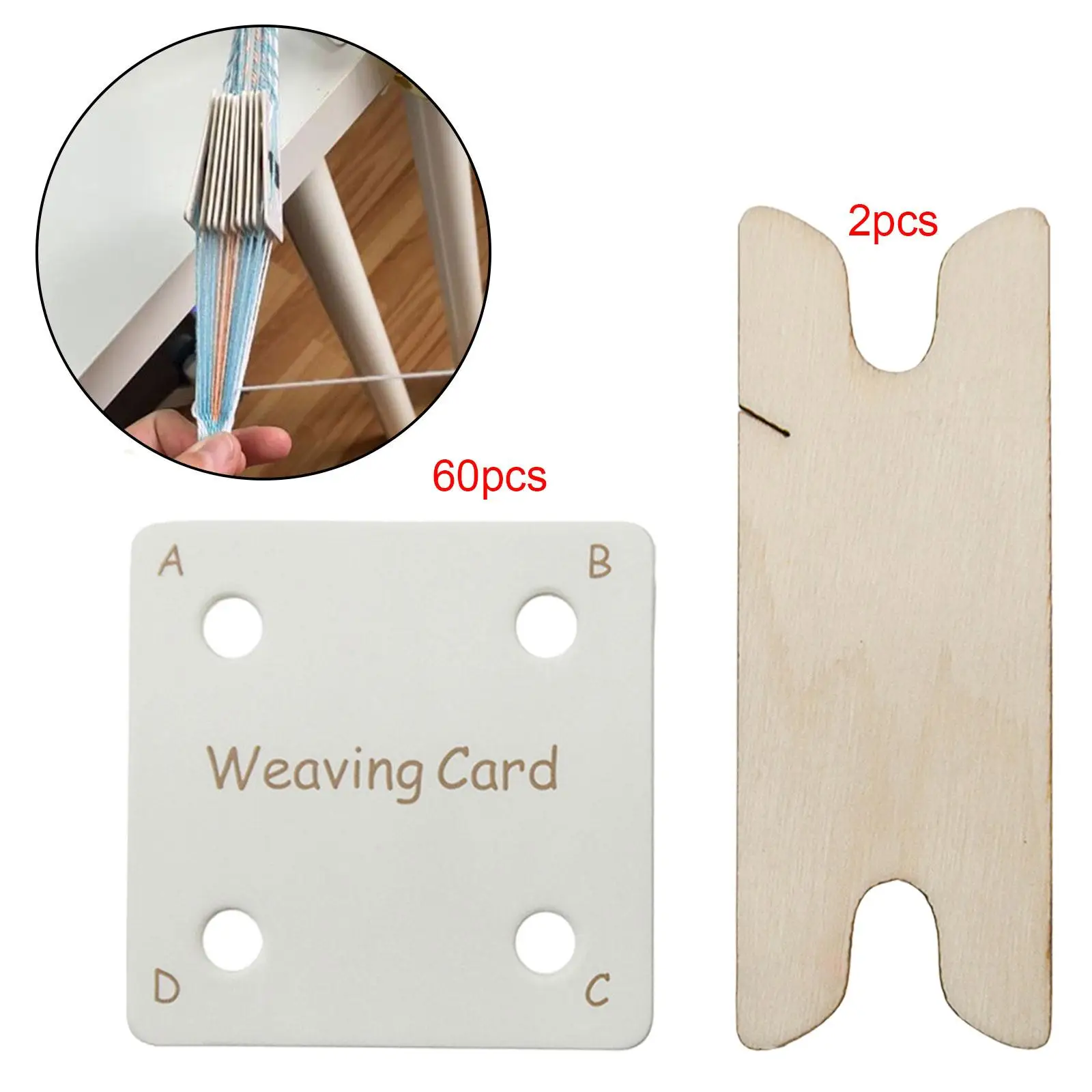60x Tablet Weaving Card Sewing Accessories for Loom or Loom Scarf DIY Household Cross Stitch Beginners Paper Loom Cards