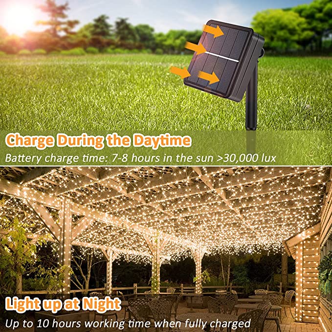 12m 100led 5m 50 led solar string