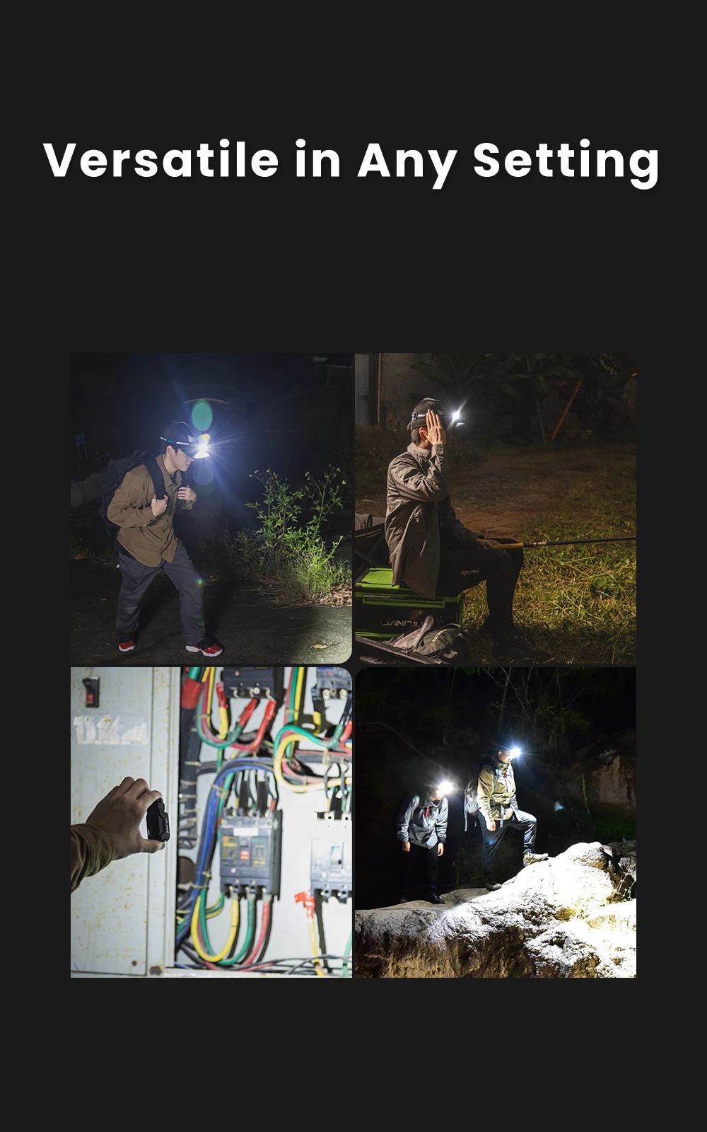 Wuben E7 1800Lumens Ultra-Compact and Lightweight Headlamp&Flashlight Recheargeable Troch Light(Black Cold White:5000K)