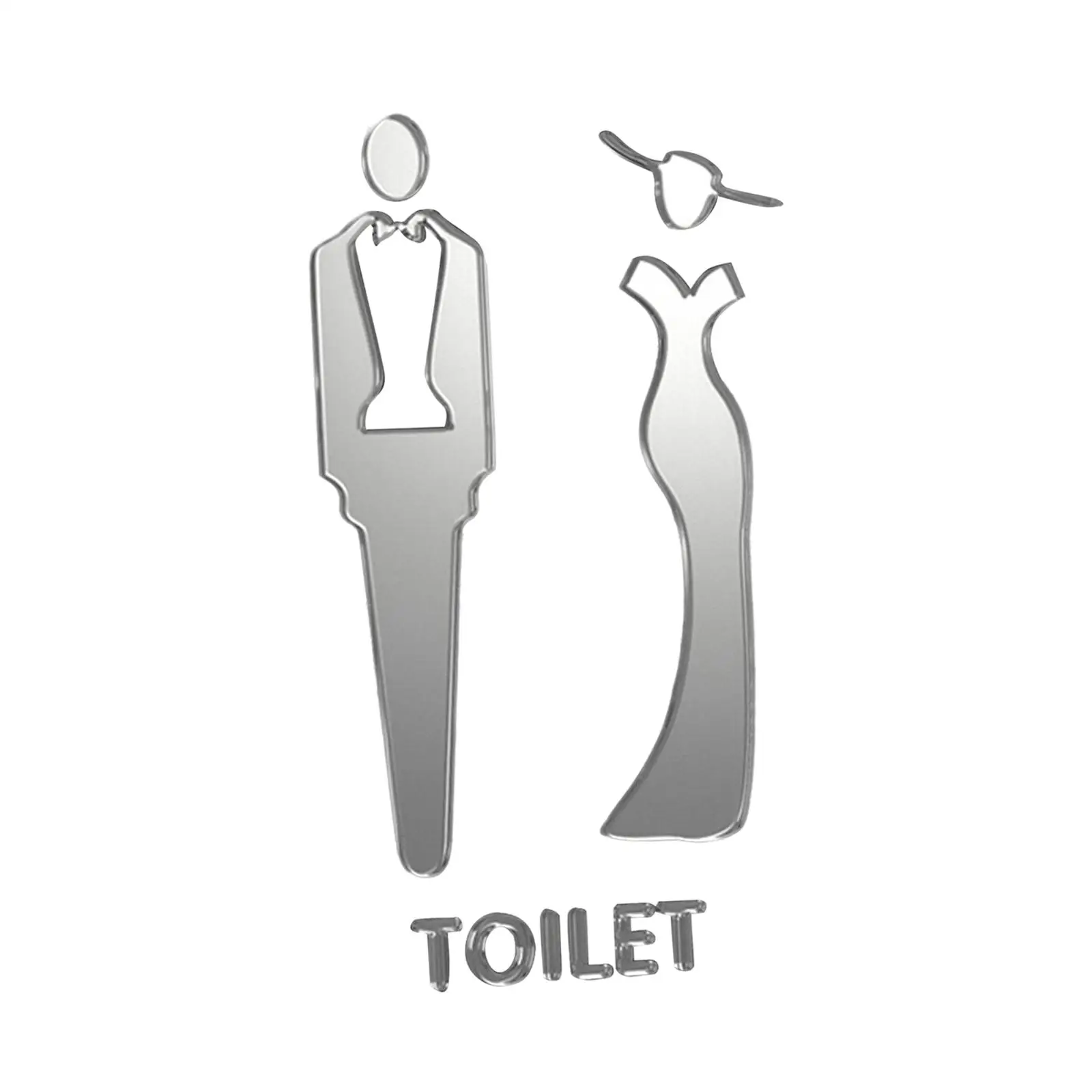 Male and Female Bathroom Door Signage Unisex Acrylic Symbols for Commercial