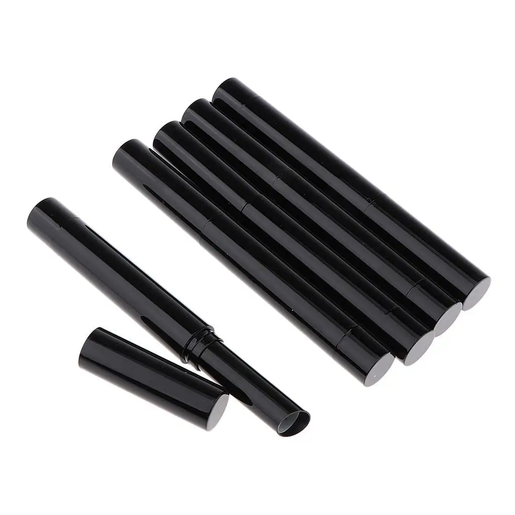 5pcs Plastic Black Empty Lipstick Tubes Refillable Lip Gloss Balm Bottles