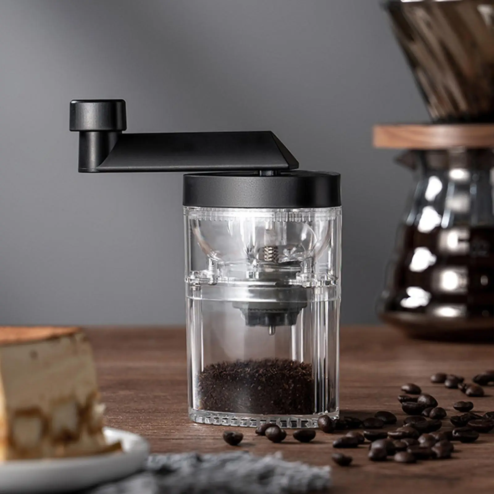Manual Burr Coffee Grinder Adjustable Settings Hand Crank Manual Coffee Grinder Hand Coffee Mill for Camping Home Office Travel
