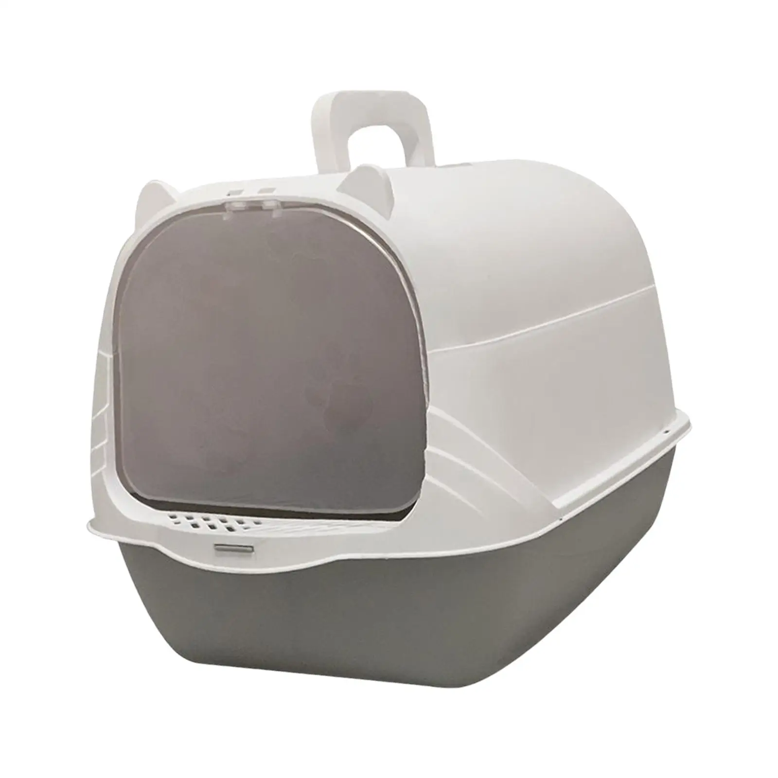 Cat Litter Box with Lid, Prevent Smell Large Cat Litter Box Handle Easy to Clean