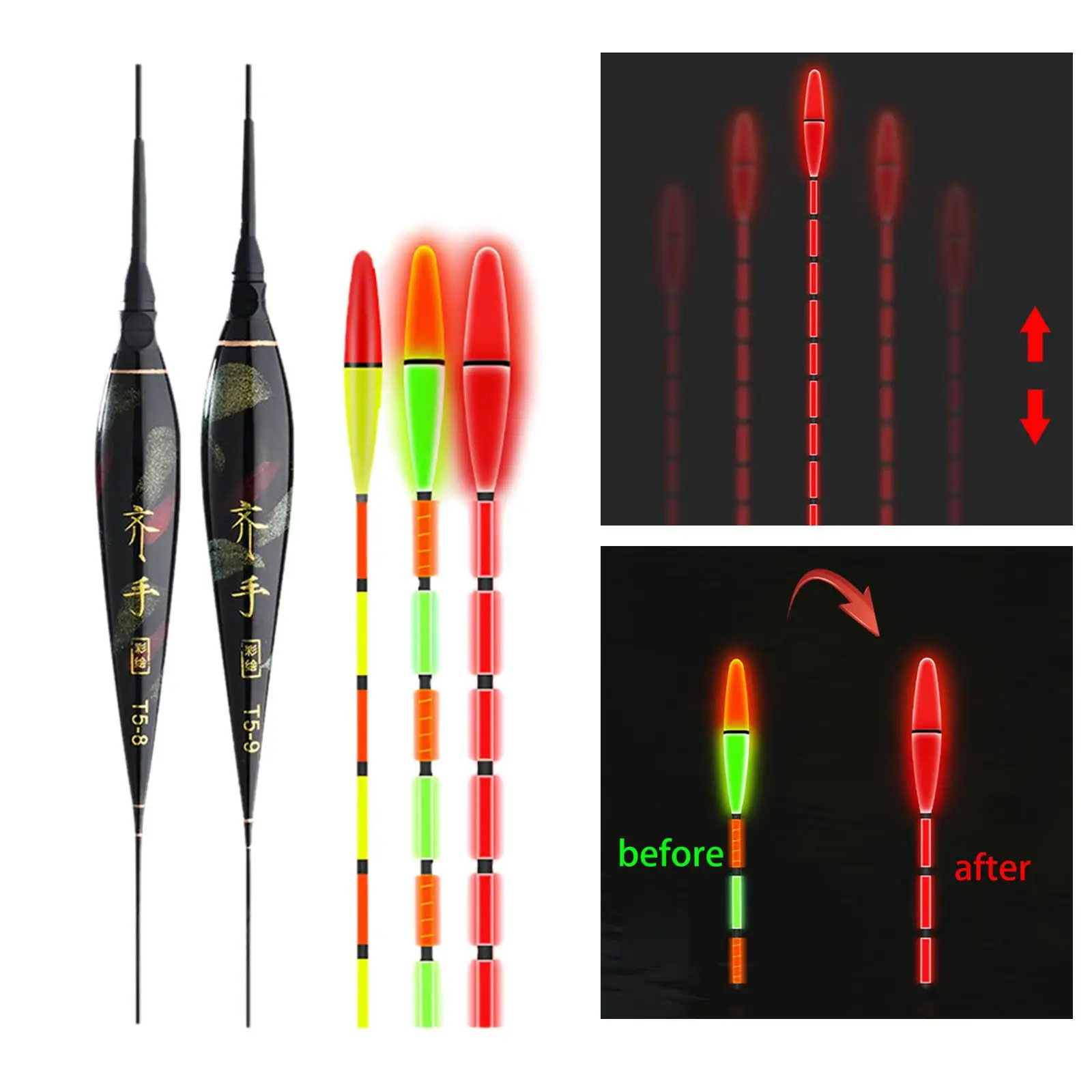 5 Pieces  Electric Fishing Float  Light Electronic Buoy Tackle