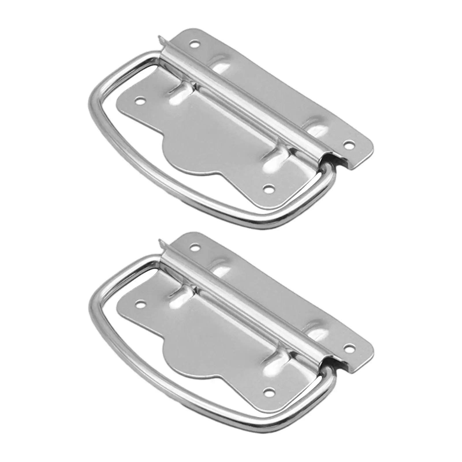 2 Pieces Stainless Steel Folding Pull Handles Stainless Steel Boat Handle for Lifting Door Chest Wooden Box Furniture Wardrobe