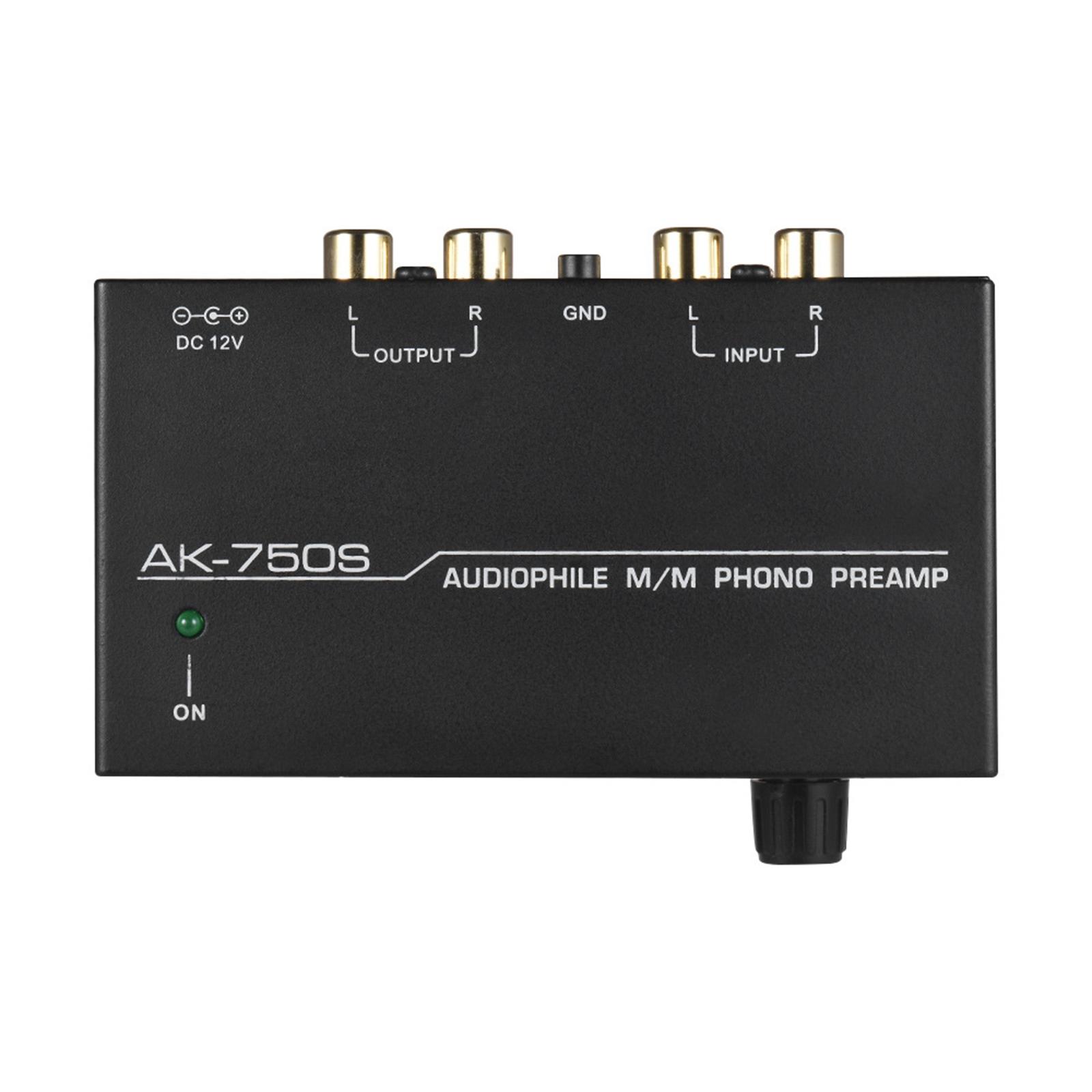 Phono Preamp Preamplifier US Standard Plug for Converting Phono Signal to Level Signal Accessory Compact Durable ,Black