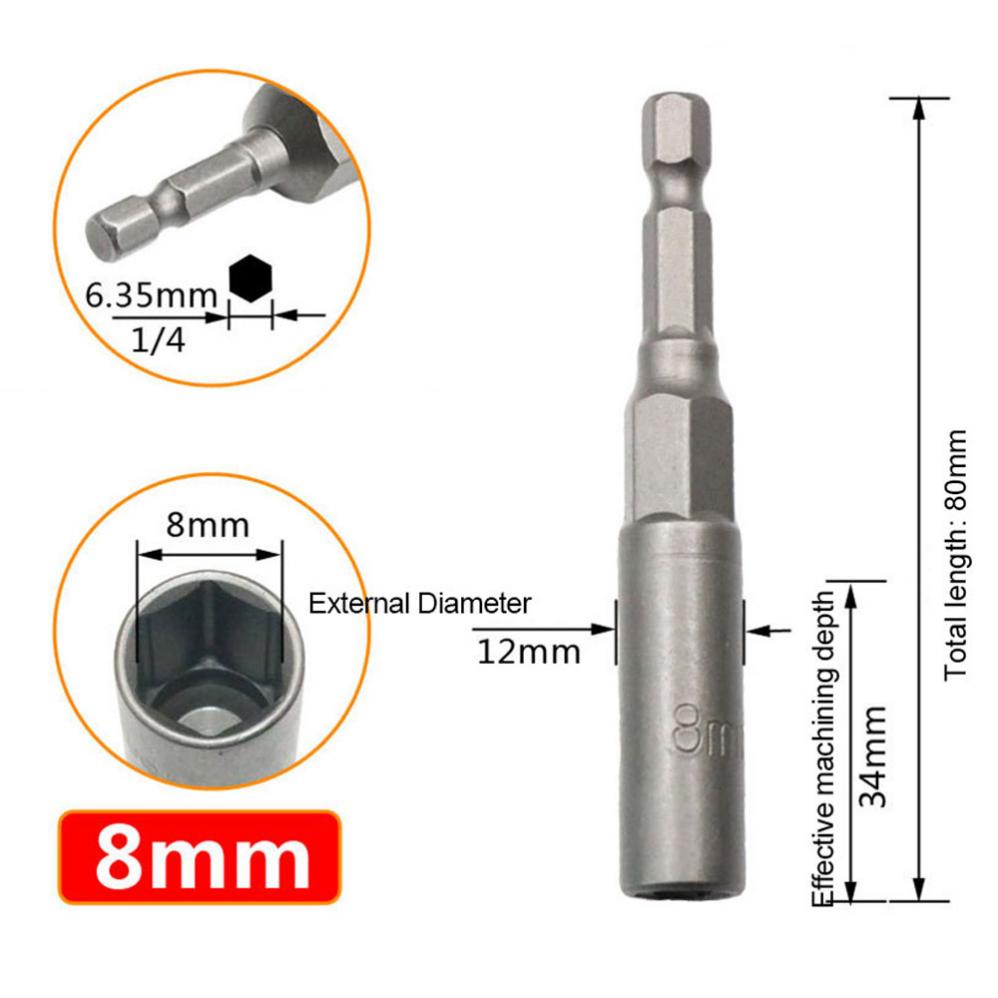 6mm-19mm vertiefen innere Sechs kant hülse elektrische Bohr hülse pneumatischer Innen sechs kant kopf für Muttern schlüssel Handwerkzeuge Elektro schrauber – Detail 9