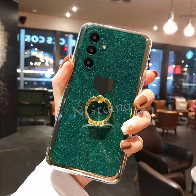 Buleens for Samsung Galaxy A14 5G Case Glitter Bling A14 5G Cases with  Metal Mirror Stand,Cute Women Girly Plated Cases for Samsung A14 5G,Luxury