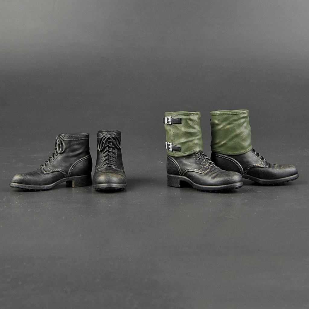 1:6 Plastic WWII German Soldier Lace Up Combat Boot Shoes for 12inch DML TC Dragon Action Figure Costume Accessory