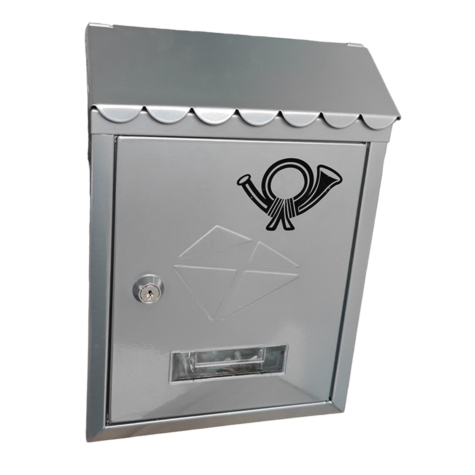 Description Picture 6 of itemWall Mount Mailbox Metal Decorations 21.5x7x30cm Front Door Outside Decorative Letter Magazines Post Lockable Porch Drop Box