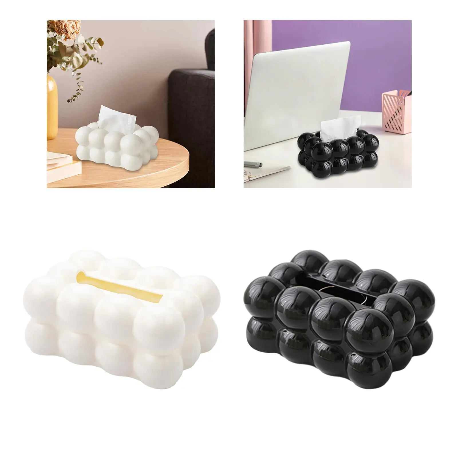 Tissue Box Holder Tissue Storage Case Built in Spring Inside Luxurious Tabletop Tissue Paper Box Cover for Bedroom Restaurant
