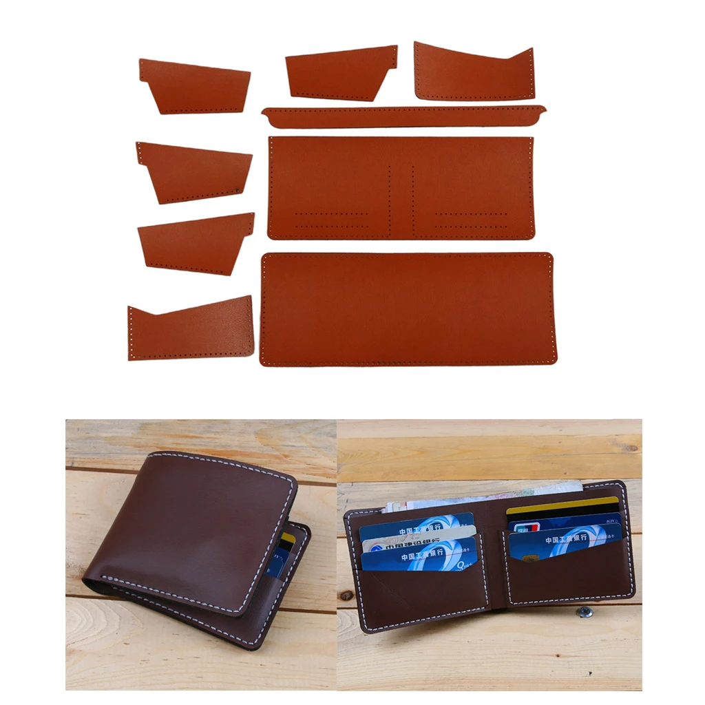DIY Leather Wallet Kit - to Make Men Bifold Business Leather Wallet ID  Holder Purse Pockets