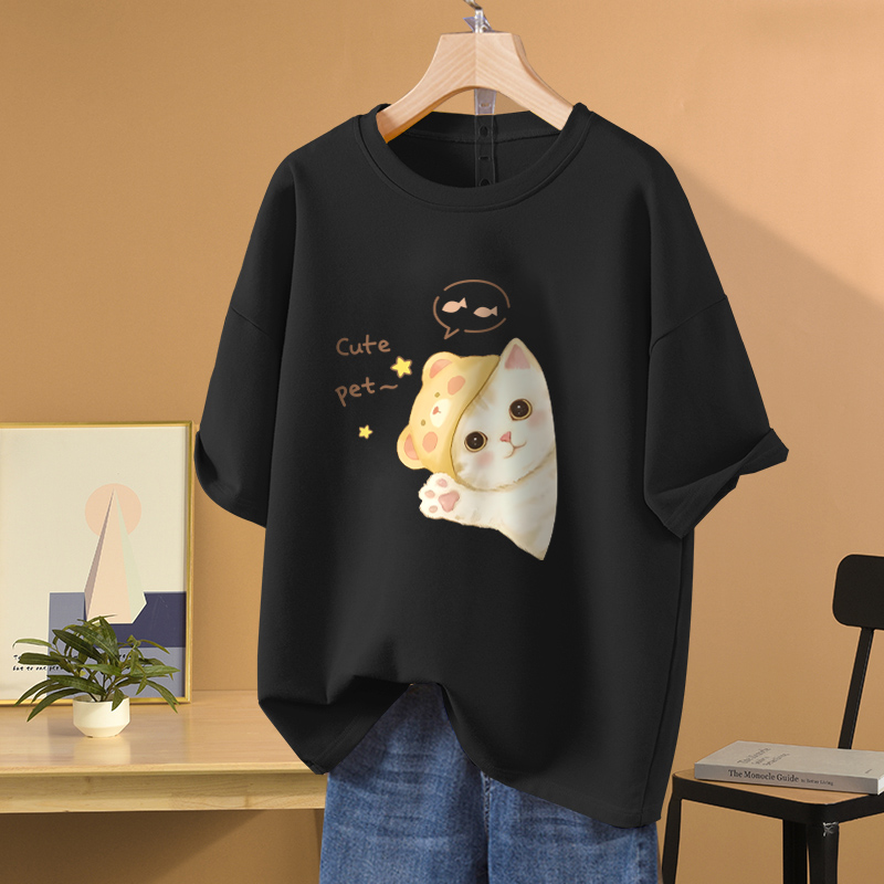 L-5XL tshirt de manga curta feminina topo