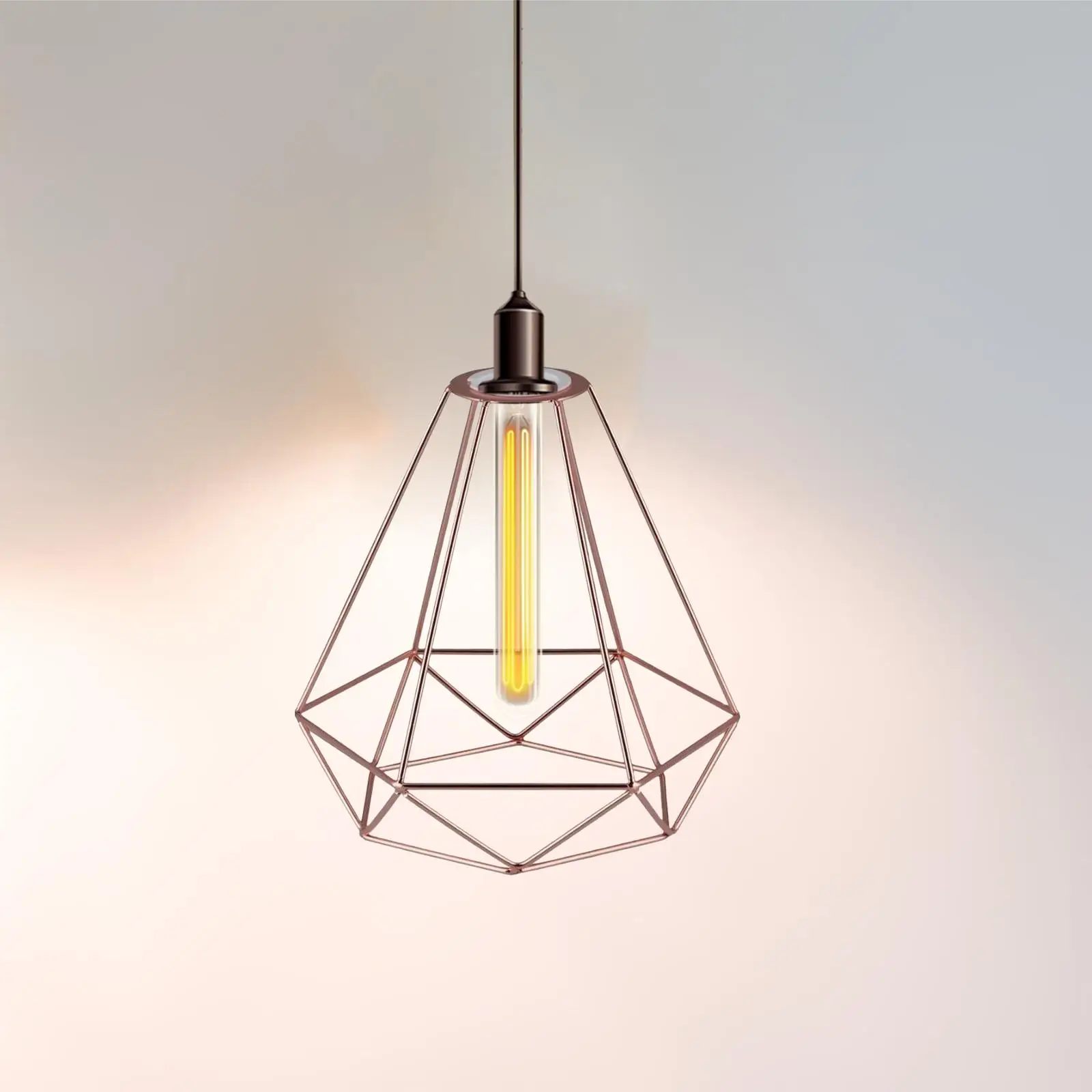 Pendant Lampshade Diamond Shape Practical Industrial Decor Wire for Ceiling
