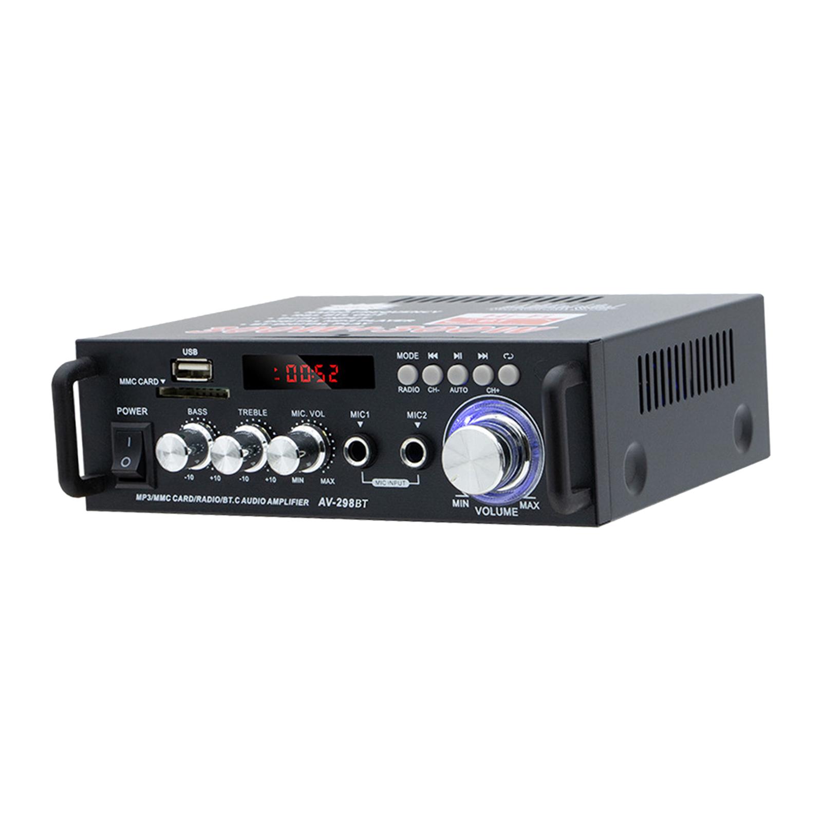 Stereo Power Amplifier Euadapter Plug Volume Control Integrated Amplifier 120W Channel for Speakers TV Computers Home Use Studio