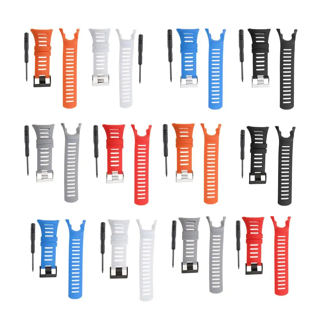  Strap Replacement Kits Soft Rubber Watch Bracelet, Adjustable Watch Accessories for SUUNTO Ambit Serious